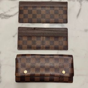 Louis Vuitton Damier Ebene Long Wallet w Inserts